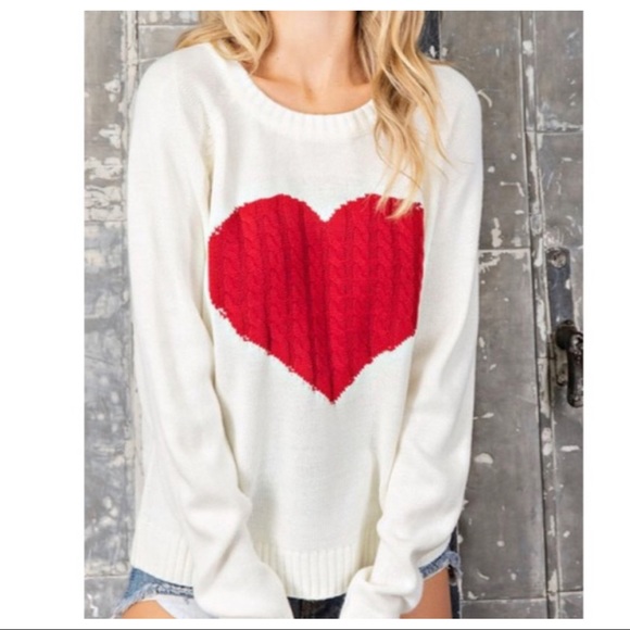44 ✨RESTOCK ✨❤️Heart pull over sweater 
Soft comfy - Picture 2 of 4